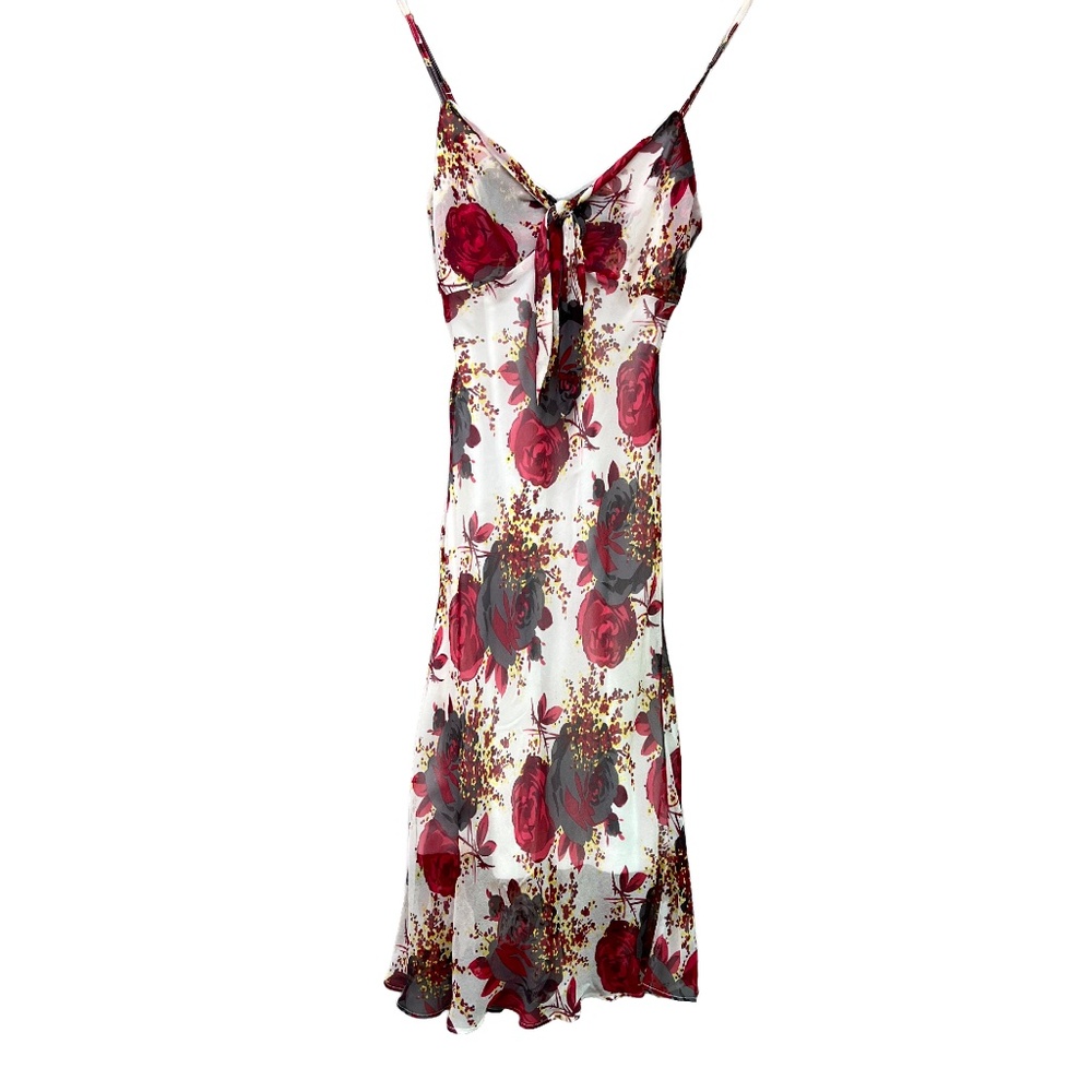 BETSEY JOHNSON VINTAGE ROSE PRINT SLIP DRESS SIZE S